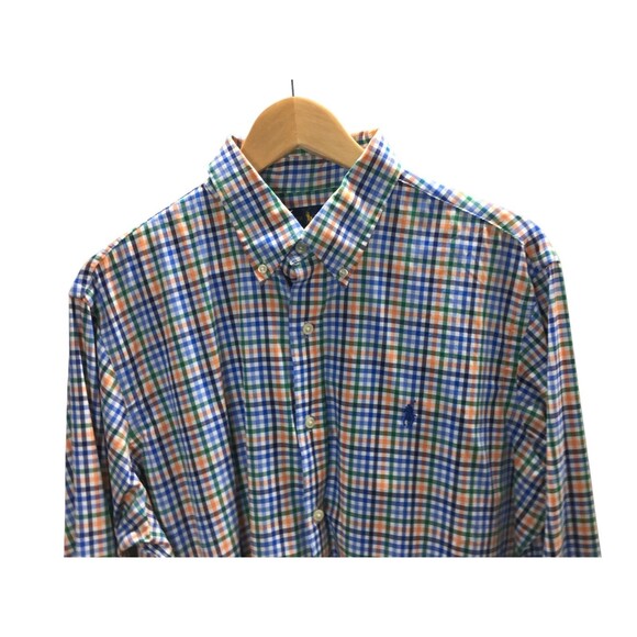Ralph Lauren Shirt Men's Size Large Blue Plaid Classic Fit Performance - Picture 3 of 6